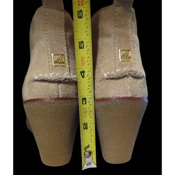 Sperry Womens Tan sz 7M Harlow Wedge Ankle Boot Winter Top Sider Suede Lace Up - Picture 12 of 12